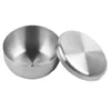 Bowls Korean Stainless Steel Rice With Cover Metal Rices Cereal Serving Bowl Anti-Scalding Child Small Cuisines