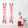 Party Decoration 1 Pair Valentine's Day Couplet Eye-Catching Clear Pattern Door Hanging Banner For Home Holiday