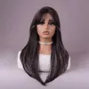 Pelucas sintéticas Cabello marrón gris Peluca europea y americana Peluca sintética para mujer para uso diario en fiestas 240329