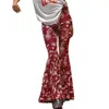 Kobietowe spodnie dla kobiet kwiatowy druk wysokiej talii joga szeroka noga długa boho wygodne rozciągnięte bell dolne spodnie