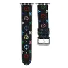 Designer Apple Watch Band Smart Straps für Apple Watch 1 2 3 4 5 6 7 SE Bänder 38MM 40MM 42MM 44mm Luxusmarke Muster Buchstabe V Lederstoffe