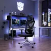 Deli Ergonomiczne krzesło biurowe z regulowanym wsparciem lędźwiowym, zagłówkiem, krzesło komputerowe o wysokiej siatce, czarne