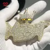 2023 Iced Out Hip Hop Custom Letter Diamond Moissanite Gold Pendant för män