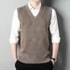 Men's Vests Thickened Casual Sweater Tank Top Autumn And Winter Warm V-neck