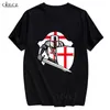 T-shirt da uomo HX Knights Templar T-shirt in cotone Grafica 3D Medievale Moda retrò Casual Manica corta Tees Abbigliamento uomo