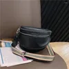 TOTES Çizgili Geniş Kayış Crossbody Bag Womens 2024 İlkbahar Yaz Küçük Çantalar ve Çantalar Çift fermuarlı Tasarım Göğüs Bel