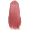 Peruki lupu syntetyczne długie proste ombre różowa czarna blond peruka z grzywką lolita cosplay fryzury dla kobiet odpornych na anime peruki