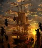 Art Wall Decor Artwork Fantasy Pirate Pirates Ship Boa Oil Målning Bild HD Tryckt på duk för Classic Living Room Home Deco4785845