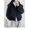 2023 frühling Mode High-End-Grau Große Umriss Schulter Gepolsterte Kapuze Pullover männer Harajuku Stil Breite Ausgabe Trendy mantel