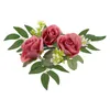 Dekorativa blommor Flower Ring Te Light Wreath Table Decoration Simulation Rose Holder