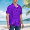 Camisas casuais masculinas tie dye camisa de férias masculino roxo e azul havaiano manga curta design elegante blusas de grandes dimensões presente