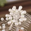 Diadèmes De Mariage Coiffure Fleur Peignes À Cheveux pour Mariée Perle Strass Peignes À Cheveux Femmes Épingles À Cheveux Diadèmes De Mariée Peignes À Cheveux Accessoires Y240319