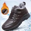 Chaussures de marche hommes bottes imperméable neige chaud fourrure hiver peluche Ankel antidérapant Pu cuir mâle