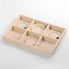 Jewelry Pouches Wood Empty Display Tray Stackable Girds Organizer Stand Jewellery Storage Packaging For Store Exhibit