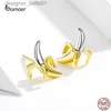 Stud Bamoer Moda Bonito Brincos de Banana para Menina Genuína 925 Sterling Silver Amarelo Fruit Ear Studs Lovly Valentines Day JewelryC24319