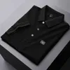 Designer Ice Sensitive Mulberry Silk Polo Shirt Mens Short Sleeved Slim Fit Thin High-end Butterfly Lapel T-shirt {category}