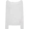 Damen-T-Shirts, süße Fee, langärmeliges weißes T-Shirt, 2024, Sommer-Top, Design-Sinn, Nische draußen, mit Sonnenschutz-Kittel