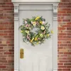 Couronne de fleurs décoratives artificielles pour porte d'entrée, marguerites 4 saisons pour fête de mariage