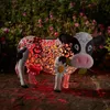 LED Solar Light Daisy Cow Solar Statue Harts Ornament Yard Sculpture Figur Lagmattor LED Light Staty Waterproof Garden Decor 240314