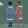 Casaco infantil capa de chuva eva não descartável com mochila posição escola à prova d' água meninos meninas desenhos animados bebê 2024