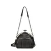 Totes Luxury Party Banquet Women's Bag 2024 Trendy Diamond Rivet Tassel Chain Single Shoulder Crossbody Handheld Clip Shell Påsar