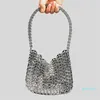 Sac à bandoulière à paillettes métalliques pour femmes, sacs à main de luxe de bonne qualité de styliste, nouveaux sacs à main en feuille d'aluminium et argent