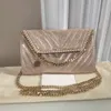 Chaîne autour des sacs de soirée de créateurs pendentif rond Stella chaîne sac à bandoulière pour femmes couverture de mode de luxe en daim pochette décontractée sac messager géométrie de diamant