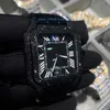 Hip Hop Bussdown Vvs Moissanite diamant marque en acier inoxydable hommes automatique mécanique marque de luxe montres