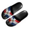 Pantoufles drapeau de la République dominicaine sandales extérieures confortables noires molles de plage décontractée chaussures de marche de haute qualité hôtel pantoufles