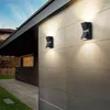 Lampada da parete moderna a doppia testa LED 10W balcone illuminazione esterna impermeabile portico in alluminio recinzione da giardino