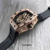 Fully Mens Business Fashion Trend Automatic Mechanical Milles Watch Refined Steel Full Diamond Luminous Wine Barrel Richa