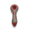 Red Green Orange Colorful Glass Smoking Pipe with 4 Inch Thick Pyrex Glass Deep Big Bowl Colored Travel Pipes