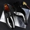 Chaussures Chaussures de commerce décontractées pour hommes chaussures habillées à lacets en cuir breveté noir chaussures de brogue pour le bureau de fête de mariage masculin oxfords