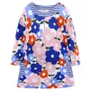 Girl Dresses Flower Baby Dress Knee Length Girls Cotton Blouse Clothes Vestidos 1-7 Years Jumpers Outfits