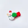 Akcesoria do włosów 20pcs Blask Niedźwiedź Snowman Santa Claus Snap Clips Cartoon Pompom Barrettes Xmas Party Nekury butik