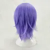 Perucas HAIRJOY Homem Mulheres Roxo Peruca Cosplay Curto Encaracolado Em Camadas Perucas de Festa de Cabelo Sintético com Franja 7 Cores Disponíveis Frete Grátis