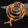 Venta de brazaletes Natural tallado a mano 108 pulsera de Jade de seda dorada joyería de moda brazaletes accesorios hombres mujeres regalos de la suerte