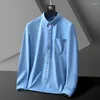 Camicie casual da uomo Camicia a maniche lunghe in denim colorato 10XL 8XL 7XL 6XL 5XL Blu chiaro Risvolto scuro Camicette da uomo di grandi dimensioni Top