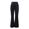Женские брюки Soft Touch, женские расклешенные брюки с высокой талией, стильные уличные брюки из эластичной ткани, однотонные весенние