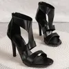 Sandalen Vrouwen Sexy Hoge Hakken Schoenen Zomer Mode Puntschoen Dress Party Vrouwelijke Holle Romeinse Pompen Met Hoge Hakken