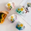 Mugs High Beauty Sunflower Home Breakfast Coffee Creative Ceramic Mug