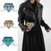 Totes Women Diamond Shape Crossbody Bag PU Leather Messenger Chain Strap Shoulder Lady Girls Casual Change Purse Small Handbag