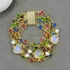 Bangle G-G 5 strengen van gekweekte witte parels kleur kristal ketting rozenkrans armband sieraden met kralen mode-sieraden geschenken 240319