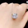 Moissanite halsband 0,5ct 1CT 2CT 3CT VVS Lab Diamond Pendant Sier For Women Wedding Party Anniversary Gift Simple Charms