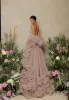 Strapless Evening Dress Tiered Ruffles Sweep Train Formal 2 Pieces Prom Gowns Elegant Ladies Vestido De Novia