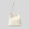 Totes Candy Color Ruched Canvas Tote Bag Knotted Women Shoulder Bags Casual Large Capacity Simple Big Shopper Purses 2024