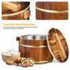 Set di stoviglie con copertina di riso cucina sushi cucina preparazione ciotola in legno cottura in legno