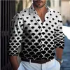 Мужские классические рубашки 2024 Весна и лето Абстрактные пуговицы с длинным рукавом Стиль Дизайнерский дизайн HD Графика Высокое качество для мужчин