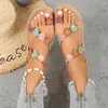 Sandals 2024 Women's Summer Fashion Gladiator Flat Female Floral Boho Leisure Beach Plus Size 43