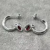 Boucles d'oreilles à clous UNOde50, vente espagnole, gemme rouge exquise, tendance, bijoux pour femmes, sac cadeau, 2024